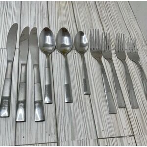 Cambridge * Set of 10* Forks, Spoons, Knives Glossy & Satin 3 Sections Stainless